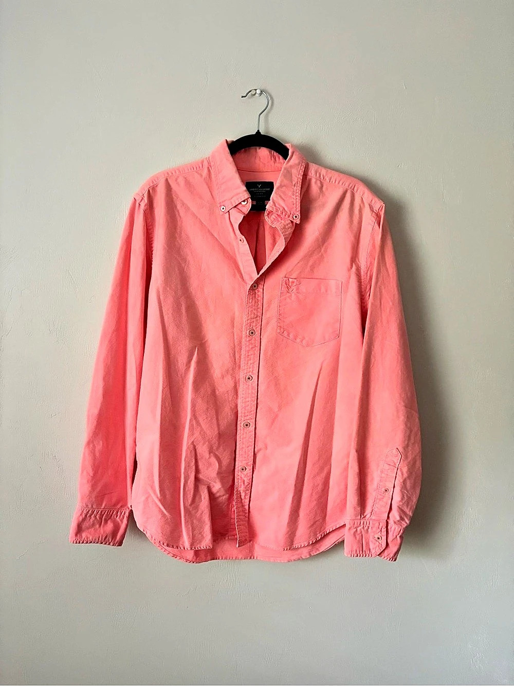 Vintage American Eagle Pink Button Down Shirt Size Large